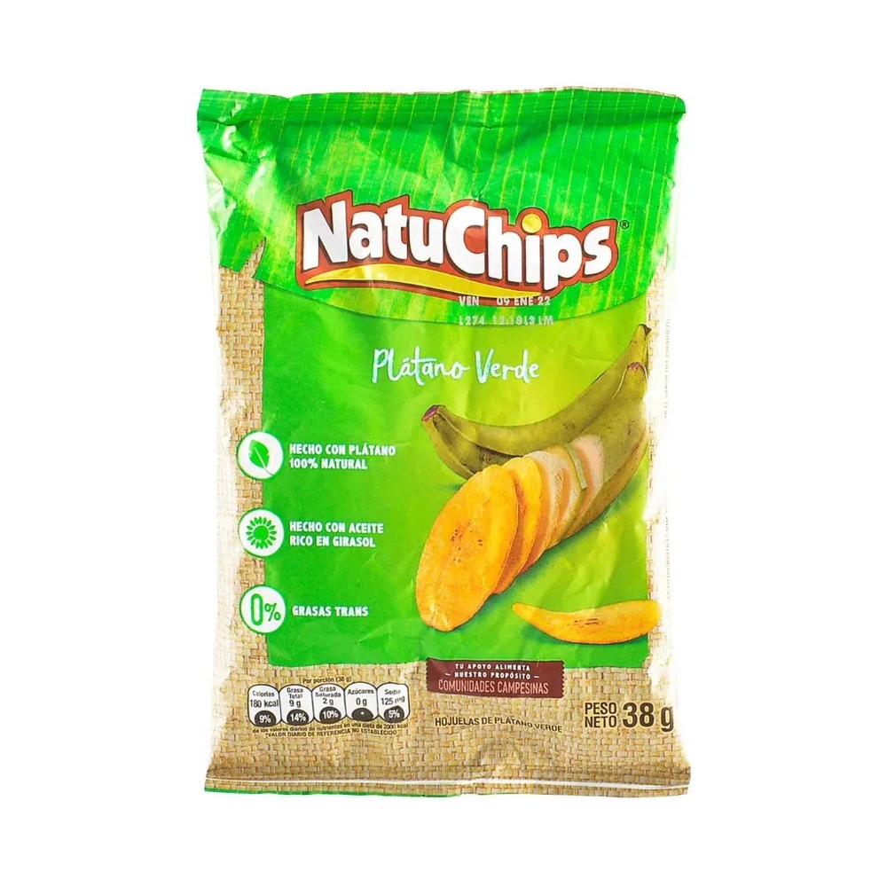 Natuchips Platano verde 38G
